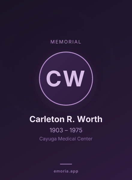 Memorial portrait of Carleton R. Worth