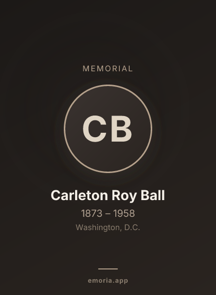 Memorial portrait of Carleton Roy Ball