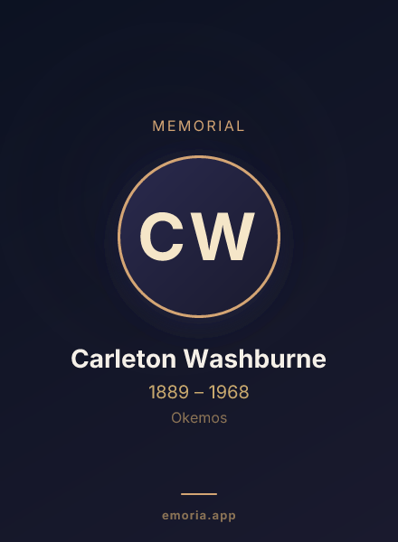 Memorial portrait of Carleton Washburne