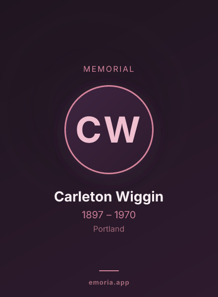 Memorial portrait of Carleton Wiggin