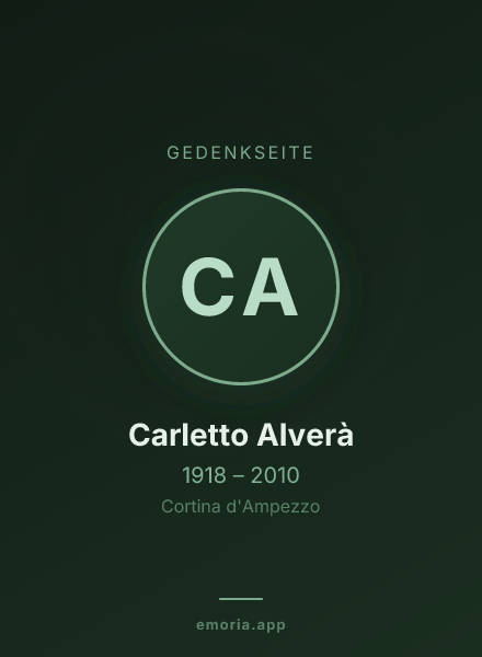 Gedenkportrait von Carletto Alverà
