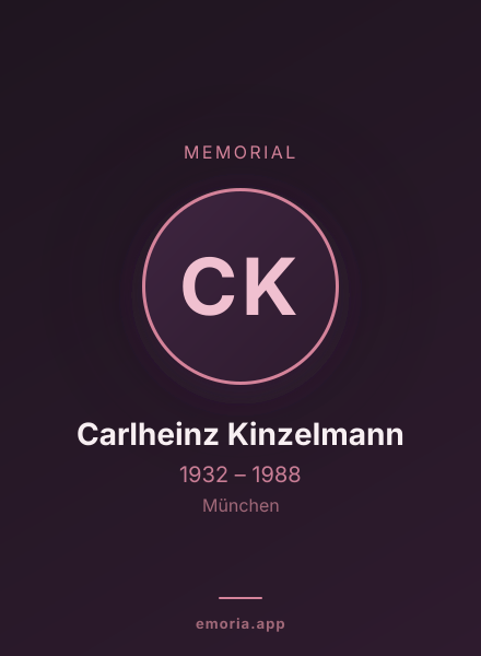 Memorial portrait of Carlheinz Kinzelmann