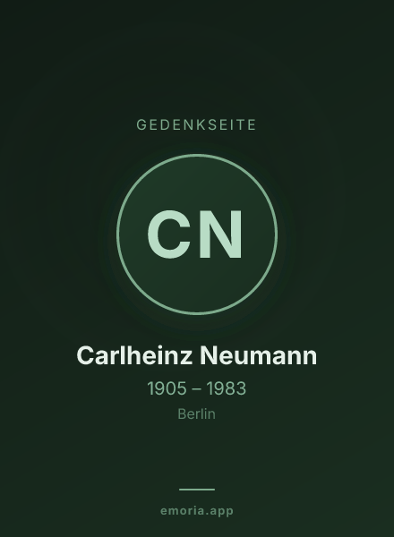 Gedenkportrait von Carlheinz Neumann