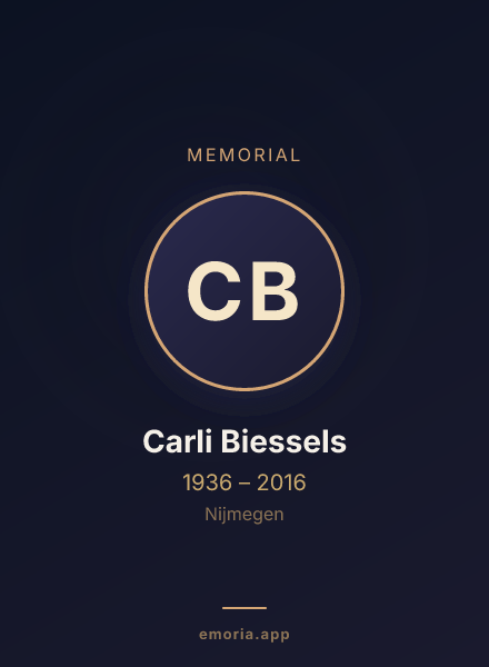Memorial portrait of Carli Biessels