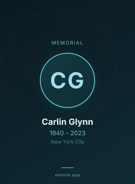 Memorial portrait of Carlin Glynn