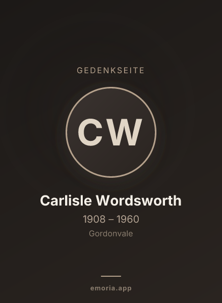 Gedenkportrait von Carlisle Wordsworth