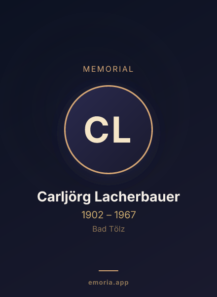 Memorial portrait of Carljörg Lacherbauer
