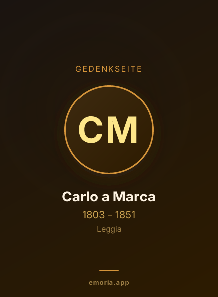 Gedenkportrait von Carlo a Marca
