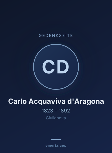 Gedenkportrait von Carlo Acquaviva d'Aragona