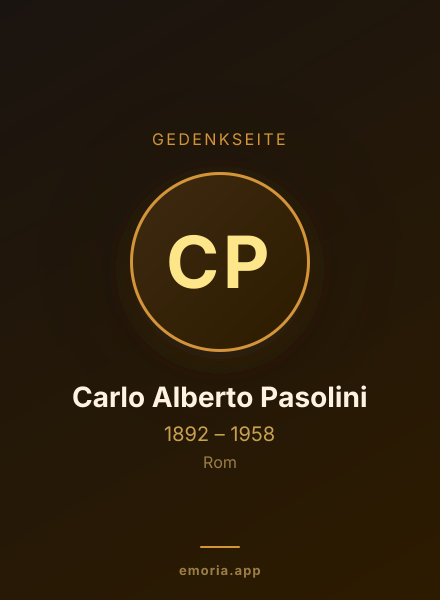 Gedenkportrait von Carlo Alberto Pasolini