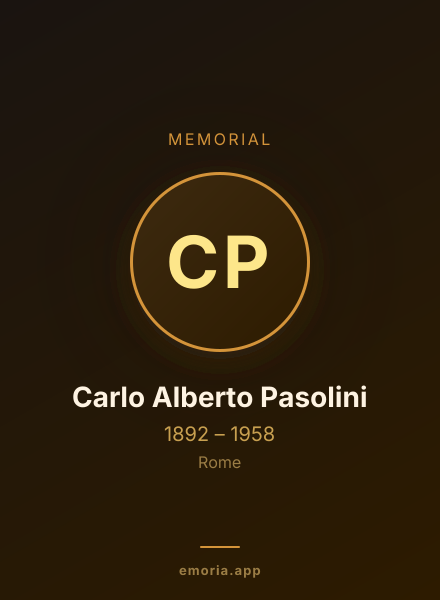 Memorial portrait of Carlo Alberto Pasolini
