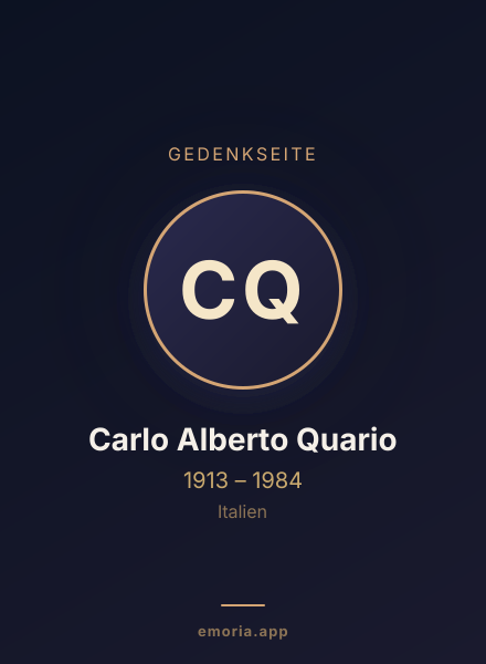 Gedenkportrait von Carlo Alberto Quario