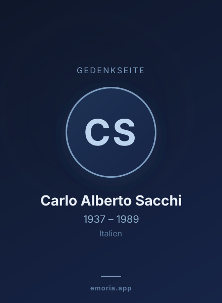 Gedenkportrait von Carlo Alberto Sacchi