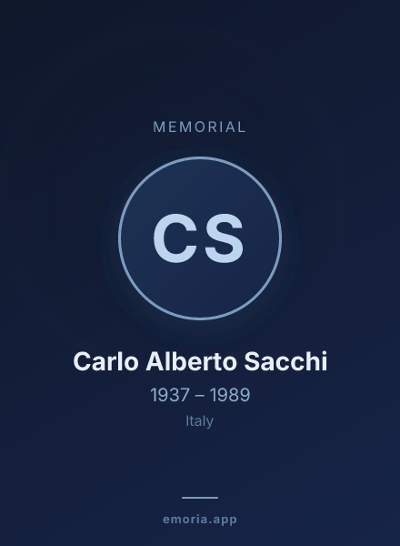 Memorial portrait of Carlo Alberto Sacchi