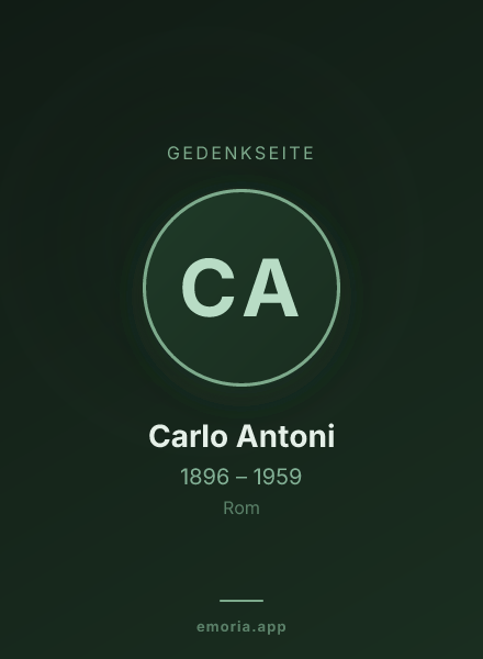 Gedenkportrait von Carlo Antoni
