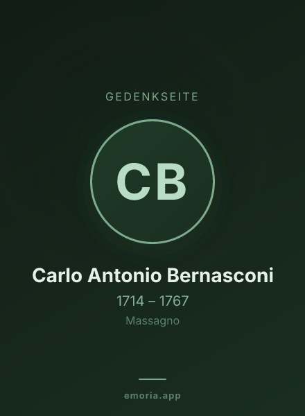 Gedenkportrait von Carlo Antonio Bernasconi