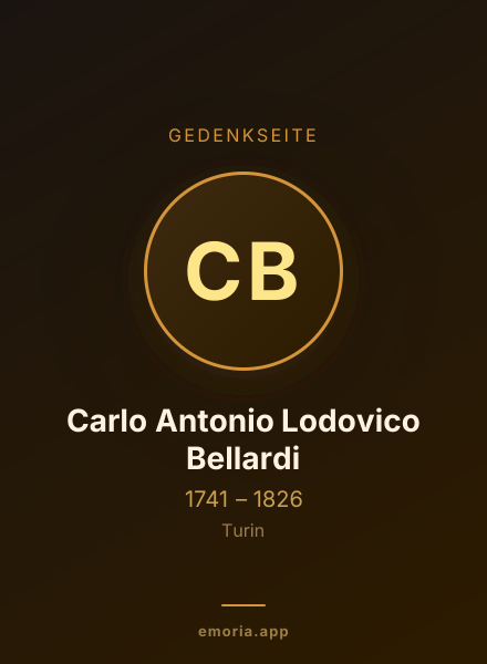 Gedenkportrait von Carlo Antonio Lodovico Bellardi