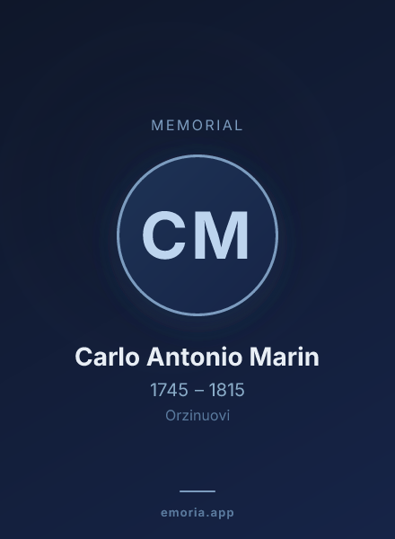 Memorial portrait of Carlo Antonio Marin