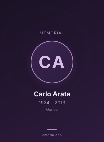 Memorial portrait of Carlo Arata