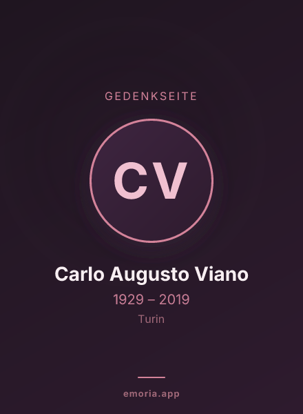 Gedenkportrait von Carlo Augusto Viano