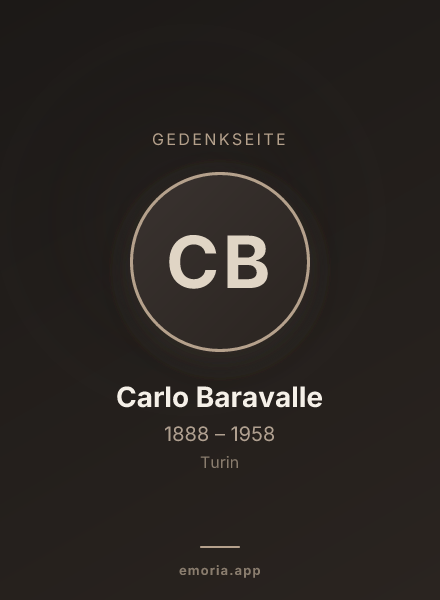 Gedenkportrait von Carlo Baravalle