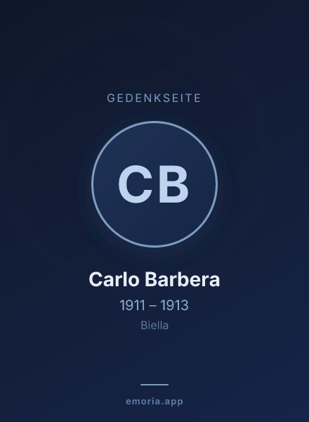 Gedenkportrait von Carlo Barbera