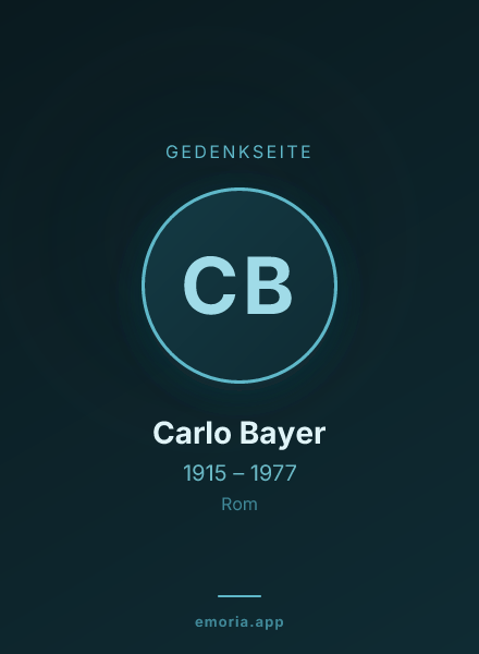 Gedenkportrait von Carlo Bayer