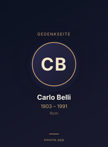 Gedenkportrait von Carlo Belli