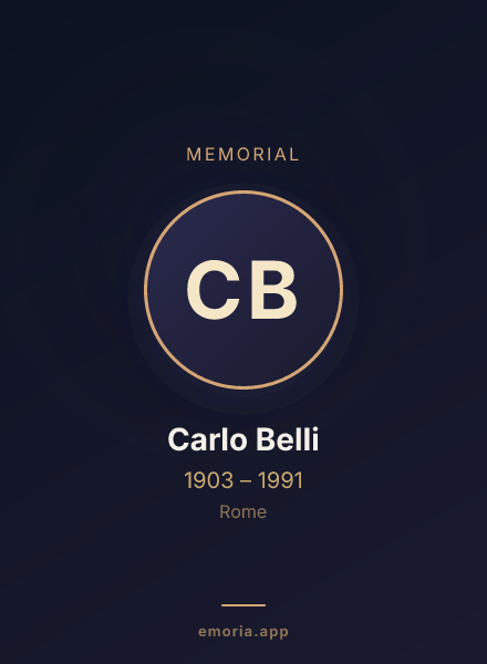 Memorial portrait of Carlo Belli