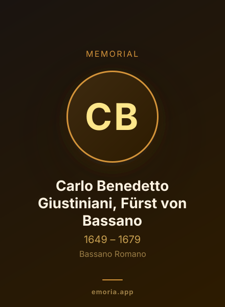 Memorial portrait of Carlo Benedetto Giustiniani, Fürst von Bassano