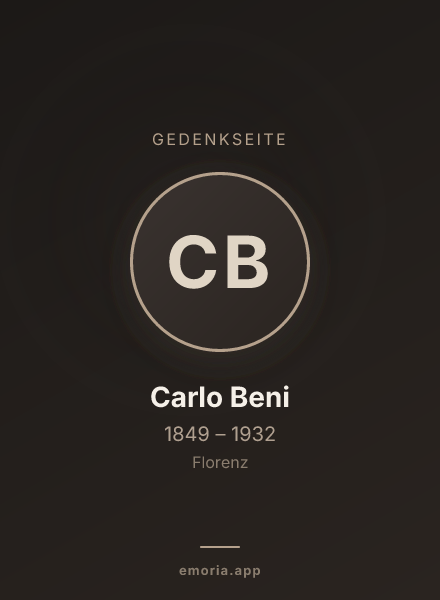 Gedenkportrait von Carlo Beni