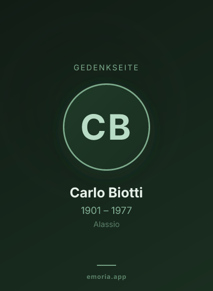 Gedenkportrait von Carlo Biotti