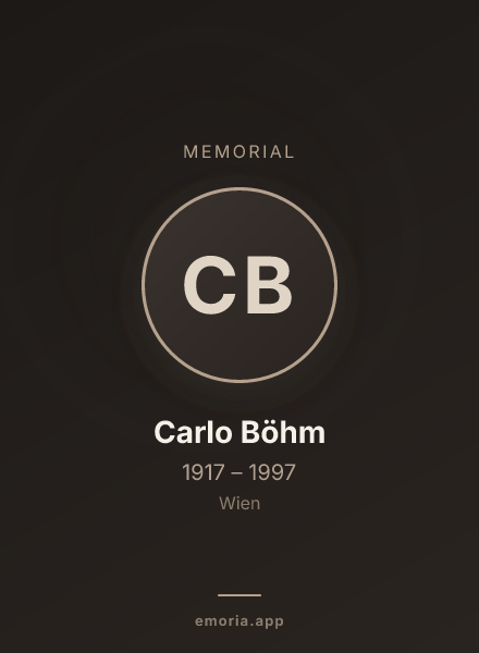 Memorial portrait of Carlo Böhm