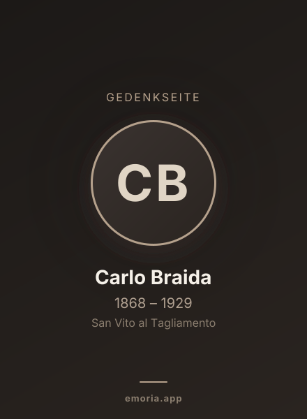Gedenkportrait von Carlo Braida
