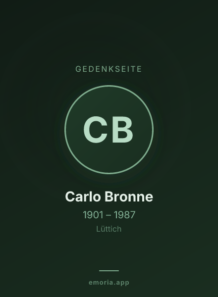 Gedenkportrait von Carlo Bronne