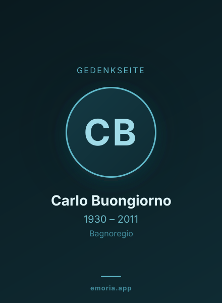 Gedenkportrait von Carlo Buongiorno