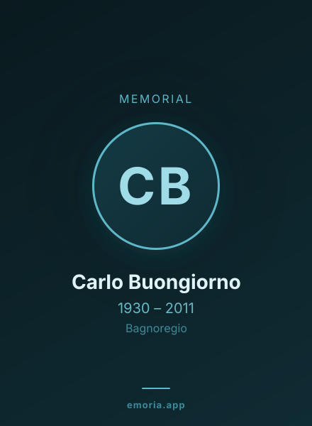 Memorial portrait of Carlo Buongiorno