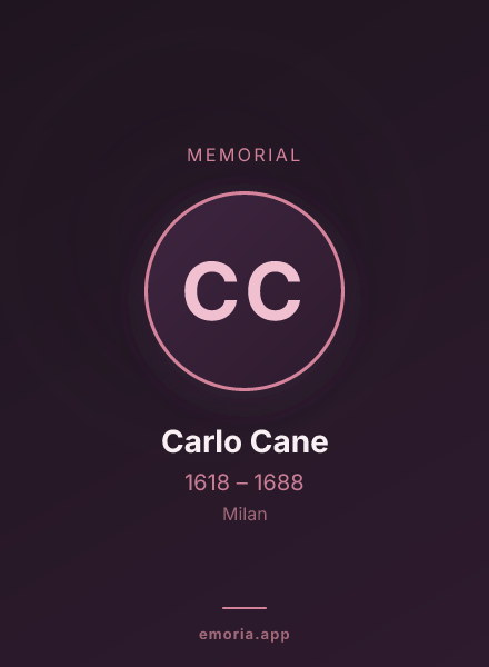 Memorial portrait of Carlo Cane