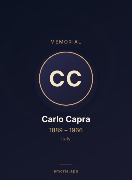 Memorial portrait of Carlo Capra