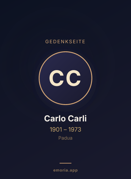 Gedenkportrait von Carlo Carli
