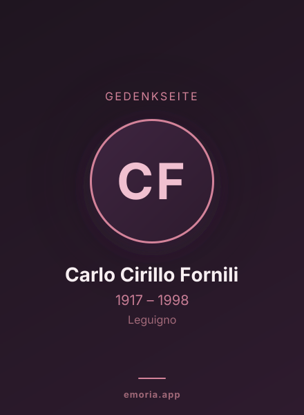 Gedenkportrait von Carlo Cirillo Fornili
