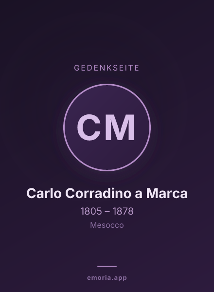 Gedenkportrait von Carlo Corradino a Marca