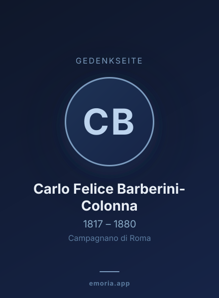 Gedenkportrait von Carlo Felice Barberini-Colonna