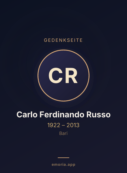 Gedenkportrait von Carlo Ferdinando Russo