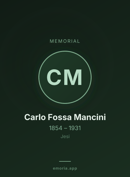 Memorial portrait of Carlo Fossa Mancini
