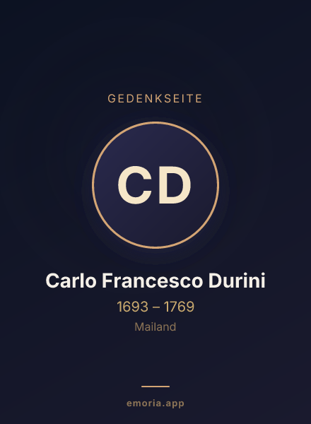 Gedenkportrait von Carlo Francesco Durini