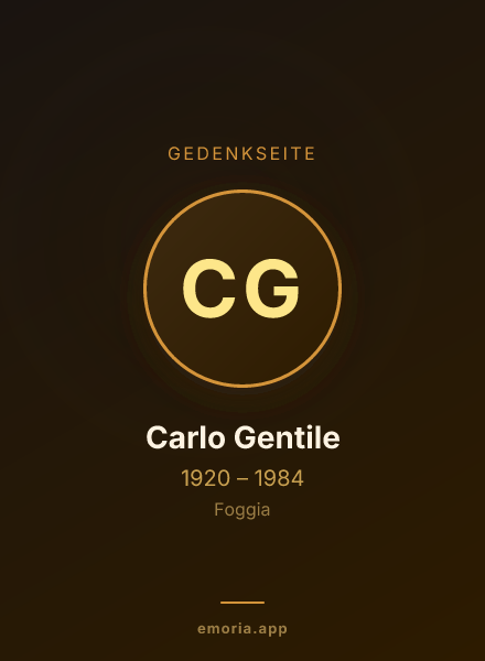 Gedenkportrait von Carlo Gentile