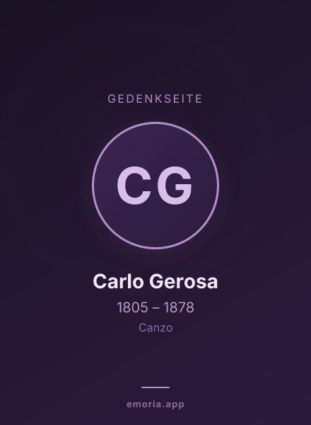 Gedenkportrait von Carlo Gerosa