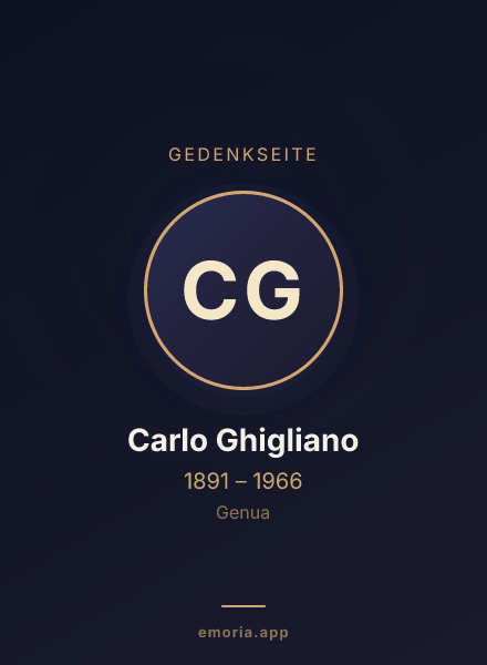 Gedenkportrait von Carlo Ghigliano