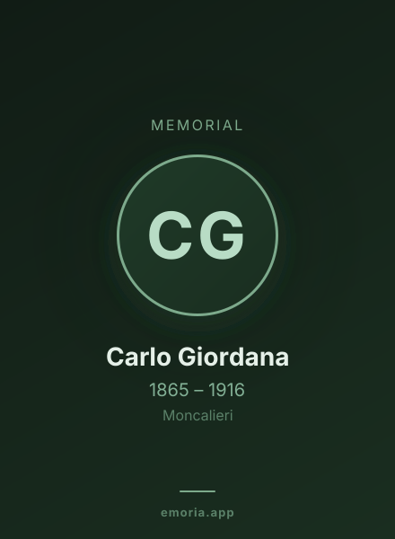Memorial portrait of Carlo Giordana